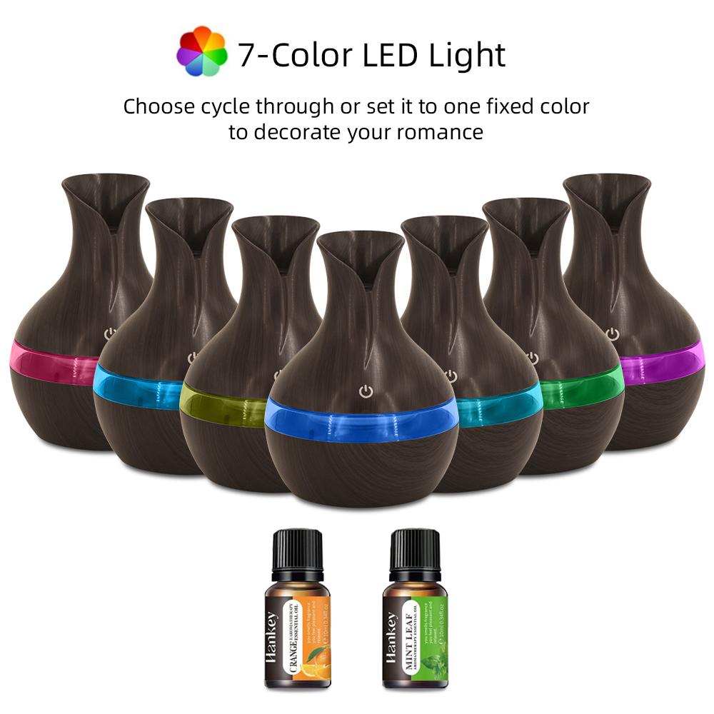 

300ml Mini Humidifier & Essential Oil Diffuser USB Powered for Relaxing Mist at Home, Work (2 Oils Included) 300ML