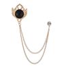Luxury Rhinestone Tassel Chain Brooch for Men Vintage Corsage Shirt Coat Lapel Pins Elegant Wedding Party Badge Jewelry