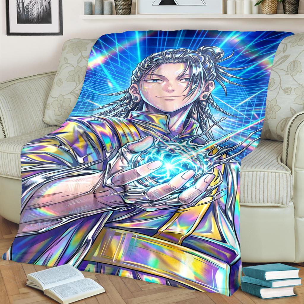 Weiche Jujutsu Kaisen Musterdecke Warmes Flanell für Schlafzimmer, Sofas, Betten, Stühle, Picknicks, Reisen