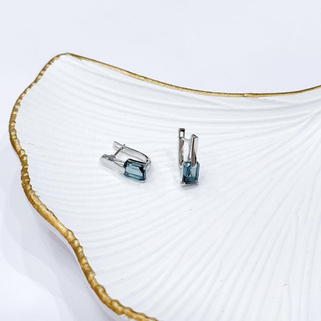 Silver Earrings with London Blue Topaz 2.82ct (2166962)