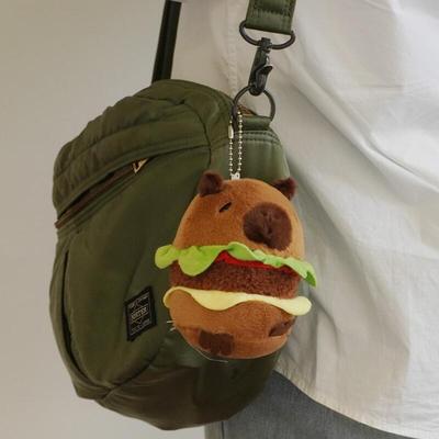 Hamburger Capybara Character Keychain Doll CAPYBARA Animal Bag Charm