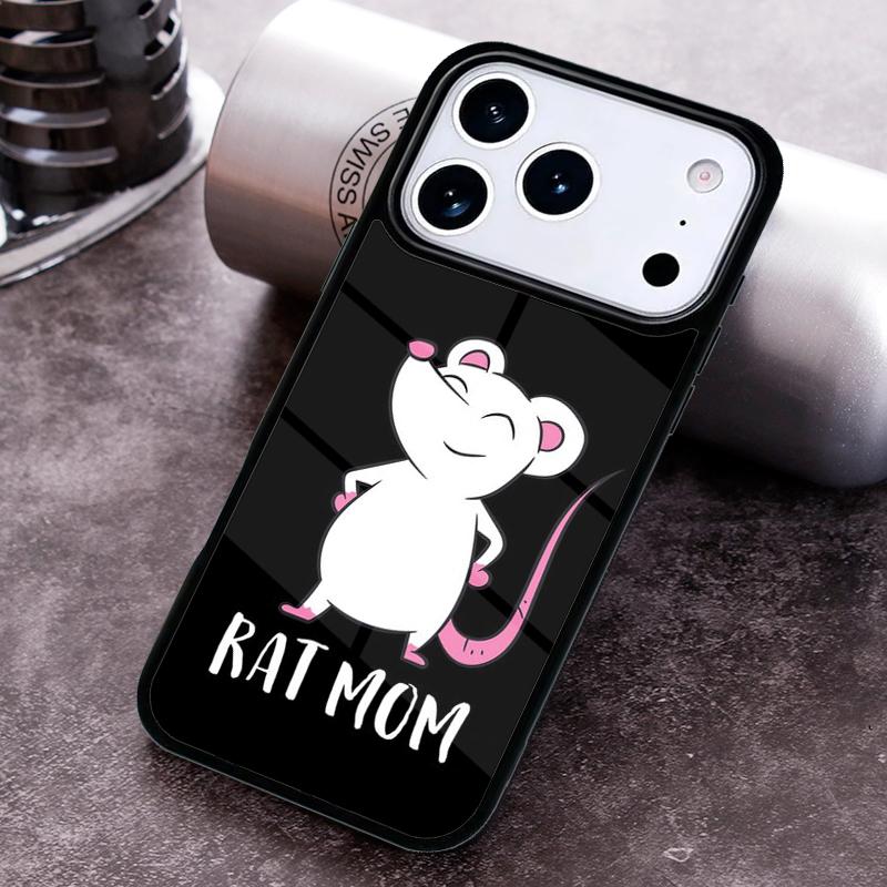 Rat Mom Phone Case for iPhone 17 16 15 Pro Max Air 14 13 12 11 Plus Shockproof Capa Cover