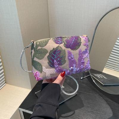 High-value Sequined Clutch Bag New Fashion Women's Bag Lightweight Niche Shoulder Messenger Bag