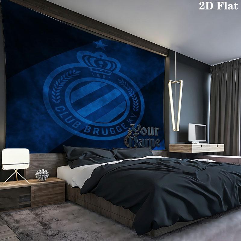 Club Brugge KV Custom Name Wall Tapestry Aesthetic Wall Hanging Printed Fabric Blanket Decorative Tapestries for Bedroom Living Room Home Decor