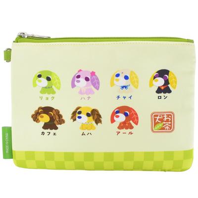 Chirimen-style Flat Pouch All Ocha-inu