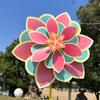 1 Piece Stake Standing Lawn Rotating Flower Pinwheel Double Layered Flower Shaped Windmill Garden Decoration Photo Props