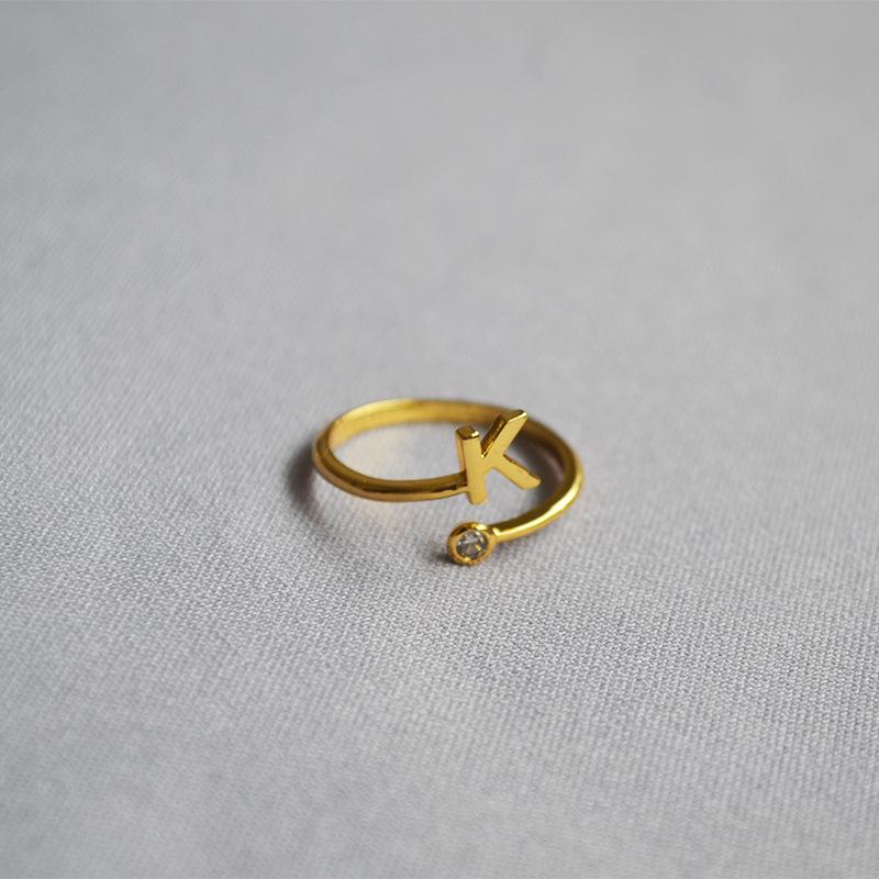 2019 Exquisite Adjustable Initial Ring for Women - Stackable Open Design for Index Finger