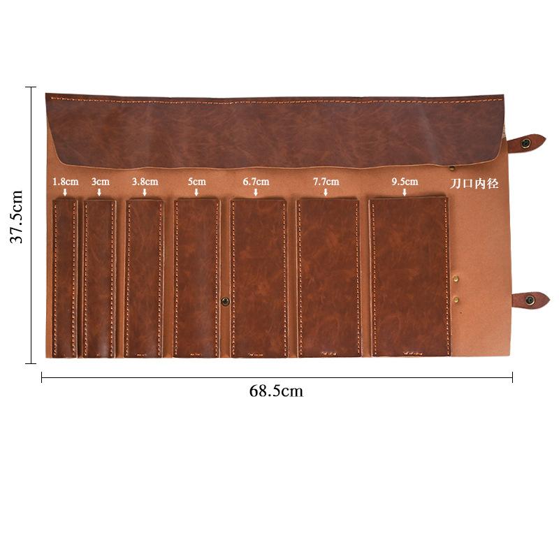 Bolsa Enrollable Duradera para Cuchillos de 8 9 11 Ranuras Piel PU Chef Santoku Cuchillo de Carnicero Estuche de Transporte Japonés Bolsillo de Almacenamiento para Cuchillos de Viaje Profesional