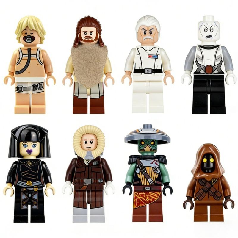 Hot Toys Minifigures Building Blocks Bricks Luke Skywalker Han Solo Jawa Embo Action Figures Kids DIY Collection Toys Gifts