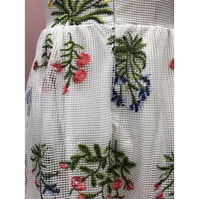 Bohemian Vintage Floral Pattern Colorful Embroidered Sexy Loose Maxi Dress For Women Summer Fashion Casual Beachwear