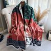 National style Wenzhu antique retro women's imitation cashmere short beard fringed warm scarf shawl scarf