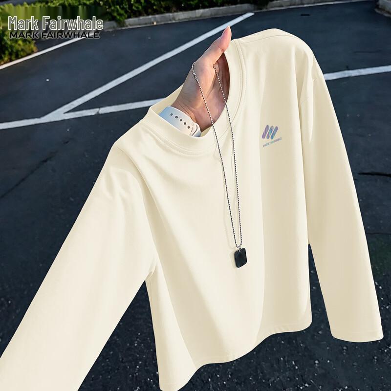 Mark Fairwhale Men's Retro Cotton Long Sleeve Crewneck T-Shirt