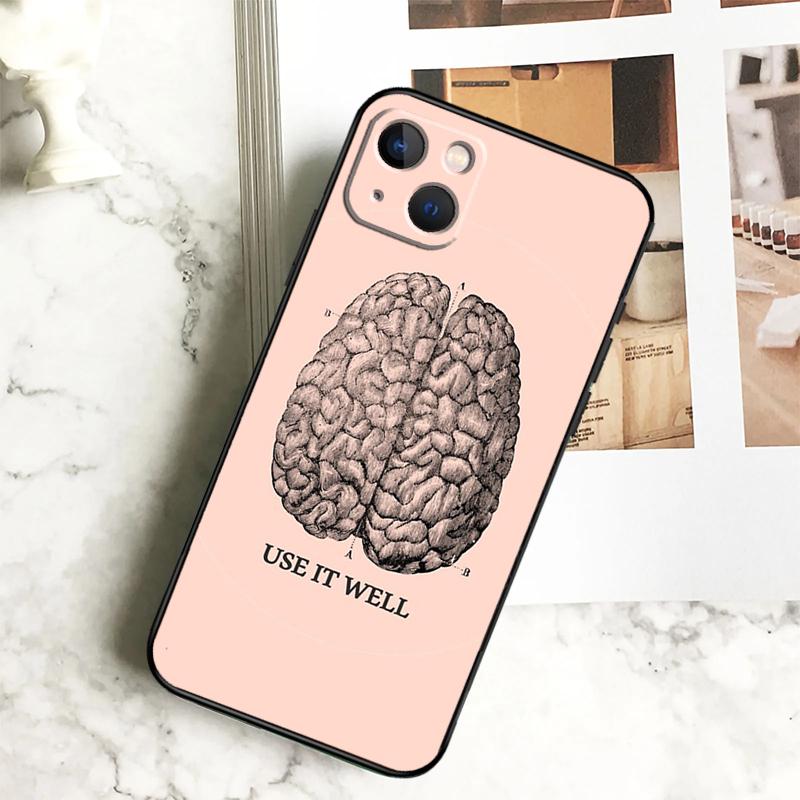 Anatomy Brain Phone Case For iPhone 17 16 15 14 12 11 13 Pro Max Plus 12 13 Mini 16e 17 Air Cover Coque