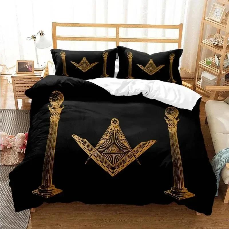 3D Print Masonic Freemason Illuminati 3D Duvet Cover Bedding Set Comforter Linen Pillowcases Home Decor Single Double King Queen