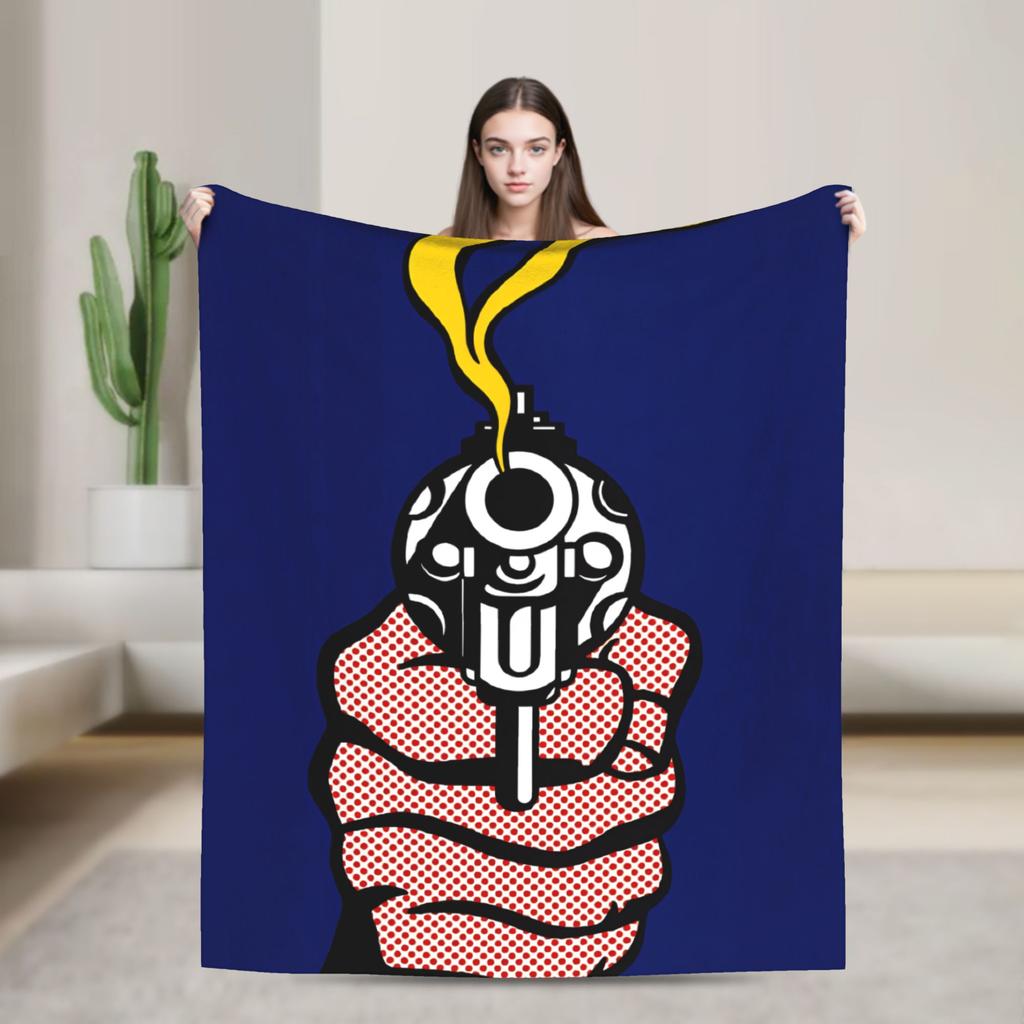 Roy Lichtenstein Pop Art Blanket  Warm Soft Aesthetic Plush Throw Blanket For Home Decor Picnic Flannel Bedspread Bed Cover