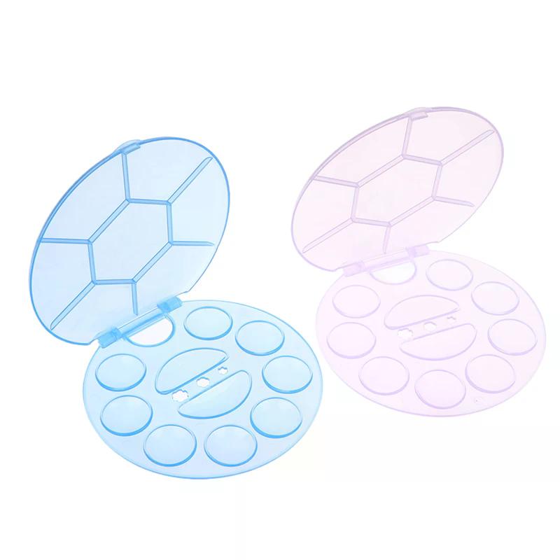 Nail Art Color Palette with Display Stand Plastic UV Gel Polish Holder DIY Drawing Paint Dish Manicure Tool