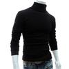 Men Fashion Solid Color Long Sleeve Turtleneck Sweater Slim Fit Knitted Pullover