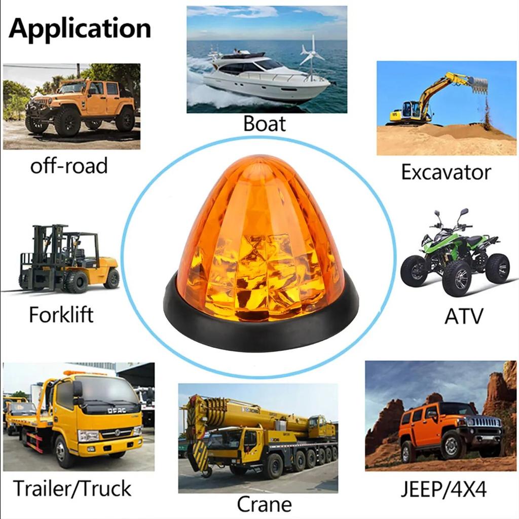 1pcs 12V 24V Car Side Marker Light Conical External Dome Light Clearance Side Marke Signal Tail Turn Indicator Warning Light