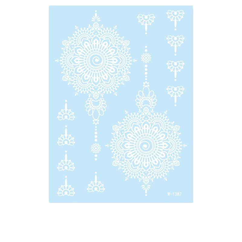Tattoo Sticker White Lace Temporary Tattoo Wedding Henna Tattoo