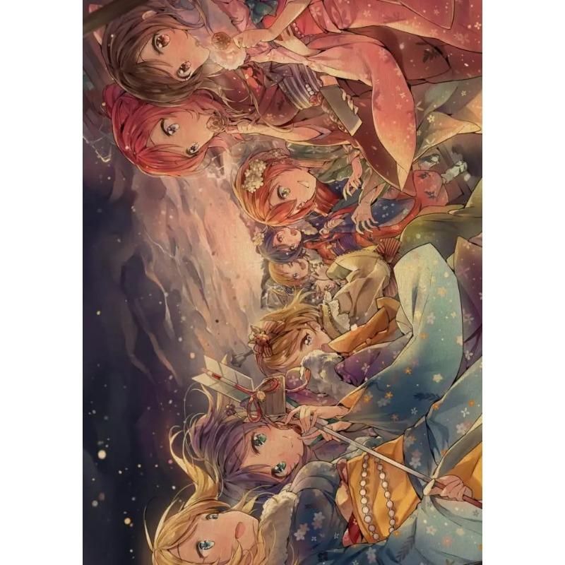 Love Live School Idol Project Anime Posters Retro Poster Home Decor Wall Art Canvas Painting Photos for Children's Room Decor