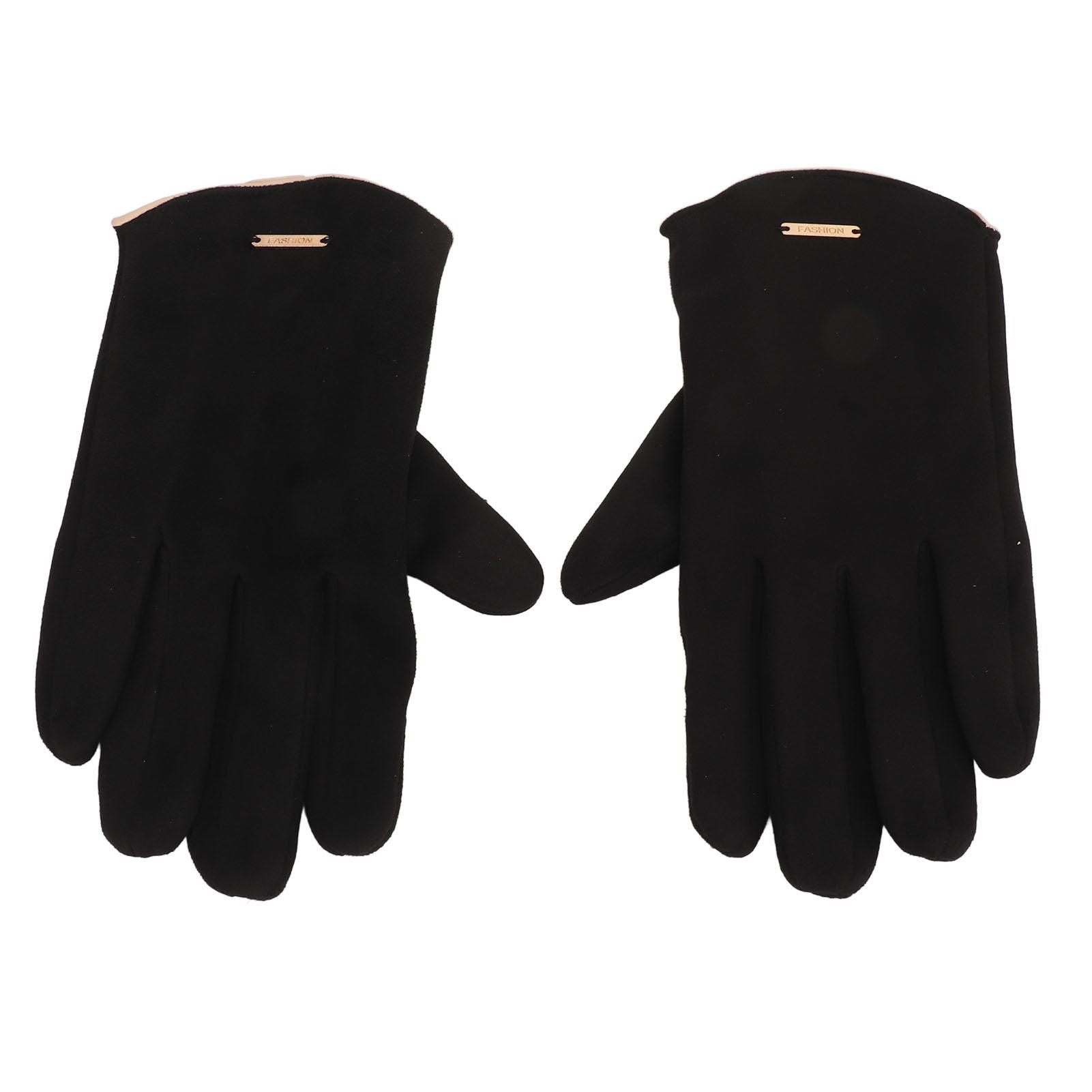 

Мужские замшевые перчатки теплые для холодной погоды, перчатки-варежки с сенсорным экраном и теплой мягкой подкладкой для велоспорта чёрный