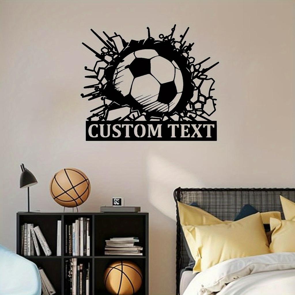 Metal Wall Art Football Field Sign Personalized Team Gift Sports Decor Fan Gift