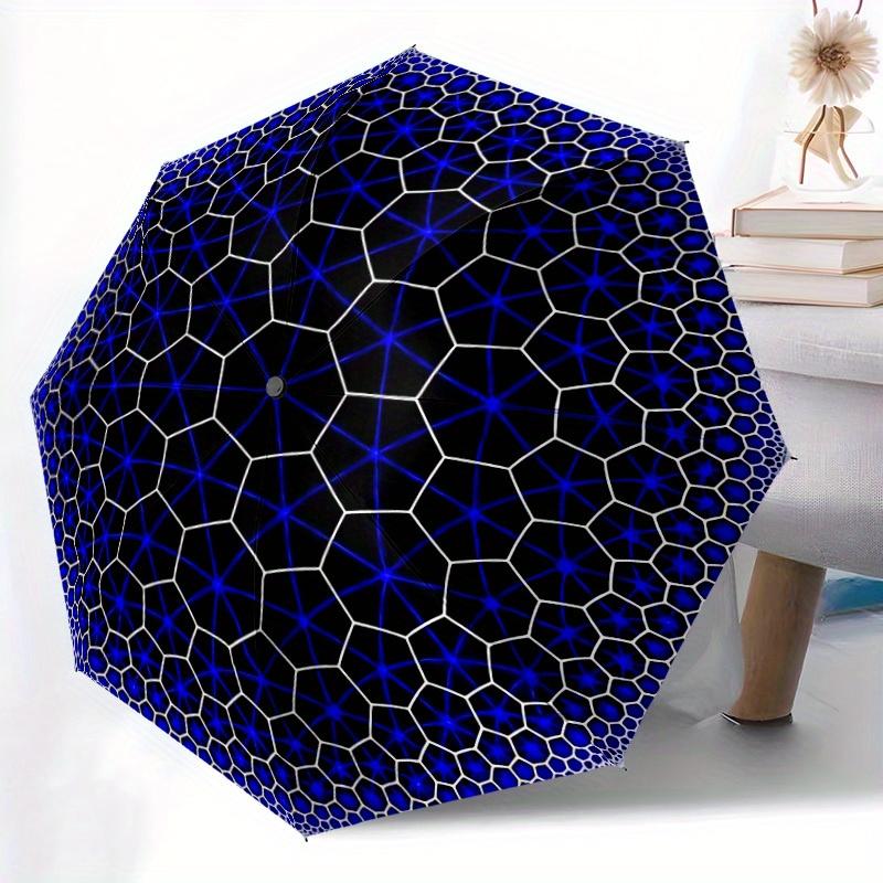 1pc Hexagonal Pattern Automatic Umbrella - 8-Rib Foldable Design, Outdoor Adventures, and Family Celebrations Yy250829025