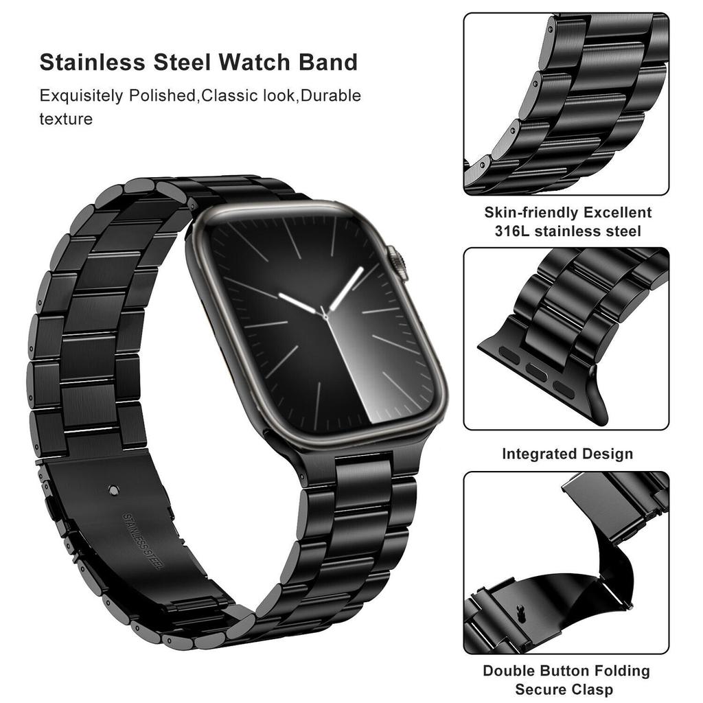 Stainless Steel Strap For Apple Watch 46mm Ultra 49mm Metal Wristband Bracelet For IWatch 10 9 8 5 4 SE 42mm Watchband