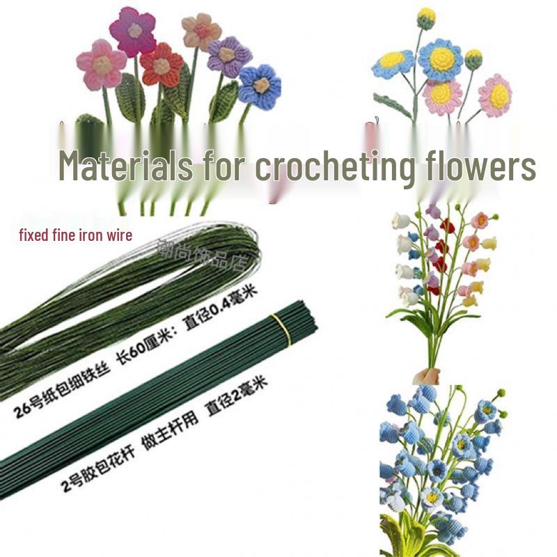 Green Iron Wire for Flower Stems and Crafts: Fine Leaf Vein Rods for DIY Paper Flowers and Stockings.