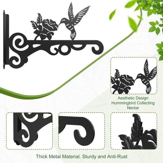 Hanging Plants Bracket Wall Planter Hook with Screws Stable Structure Rust-Proof Easy To Install Bird Feeders Wind Chimes Hanging Hook