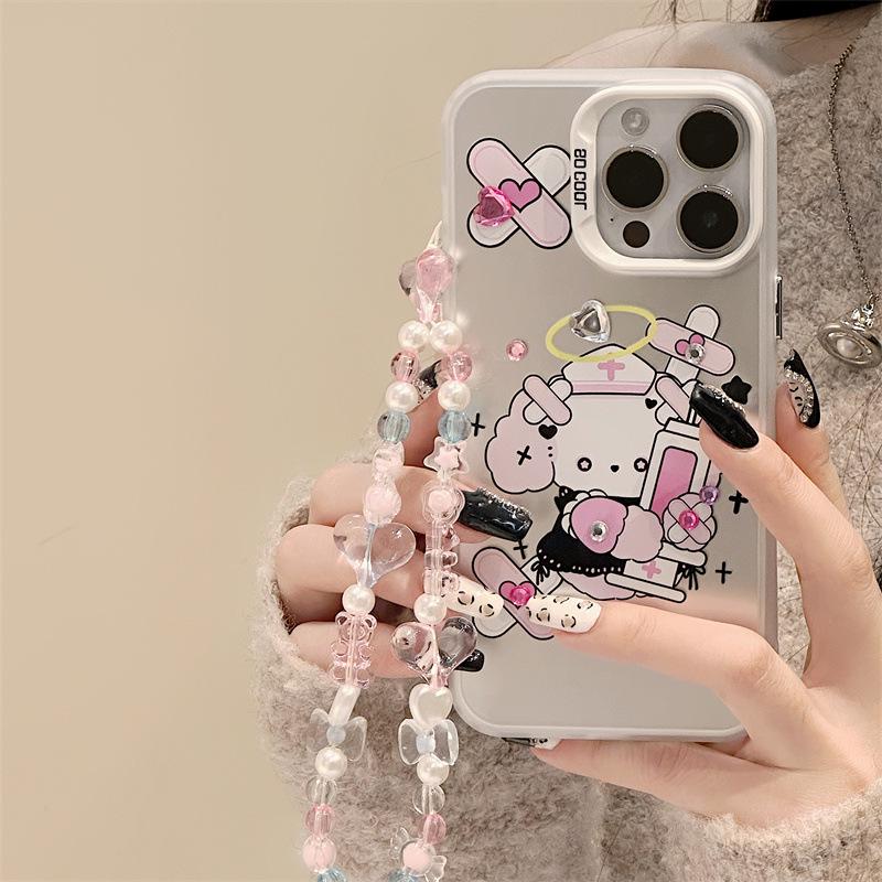 Frosted Laser Phone Case with Bracelet, Compatible with Huawei Mate60Pro, Apple 16, and iPhone 14/15Pro.