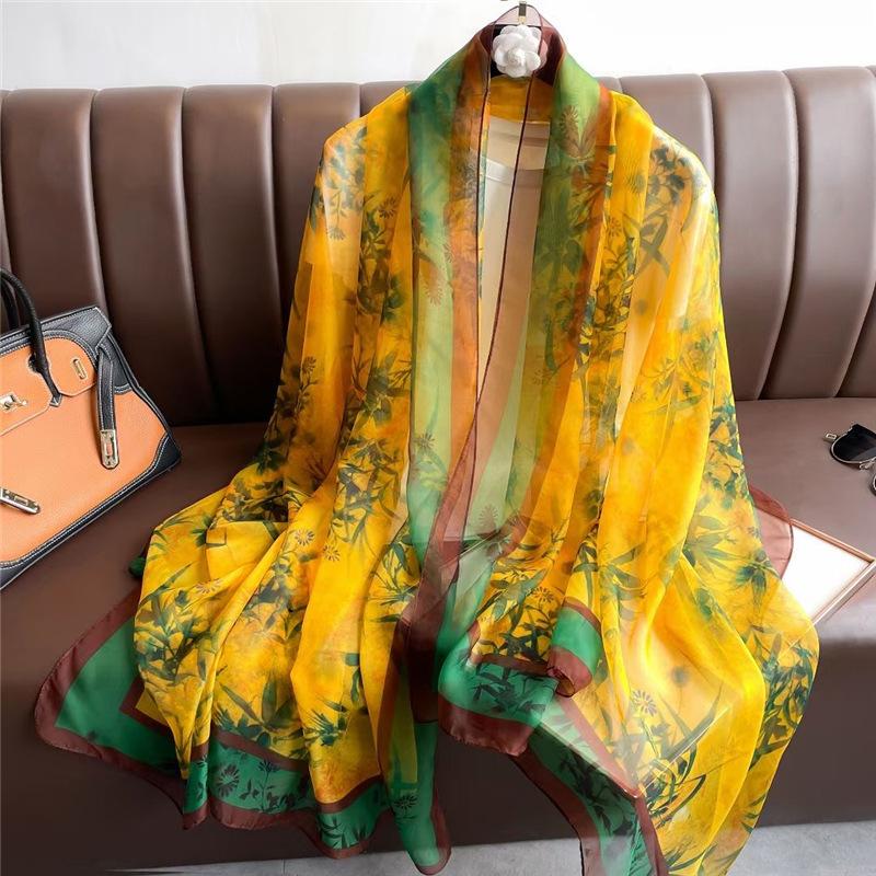 New Silk Beach Stoles Women Hijab Scarf Sunscreen Shawl Wraps Ladies Scarves Foulard Beach Stoles Female Bandana Echarpe