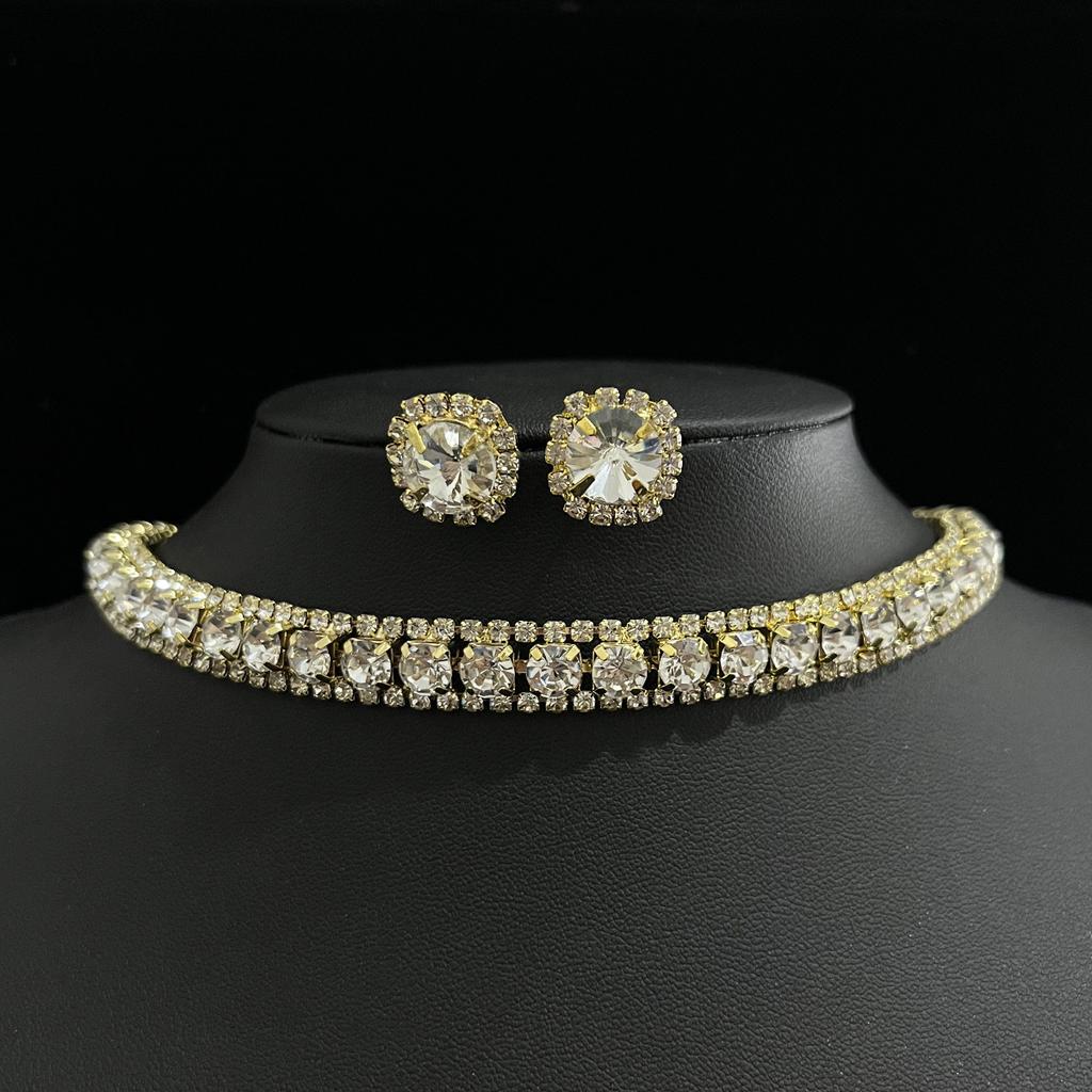 New Arrival Fashion Solid Color Zircon Heart Alloy Bamboo Chain Necklace for Women