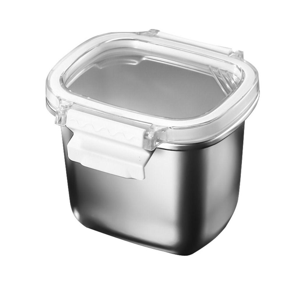 304 Stainless Steel Food Preservation Box Sealed Lid Simple Food Storage Containers Dishwasher Safe Lunch Box Crisper Box