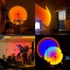 USB Sunset Rainbow Projector Atmosphere LED Night Light Home Coffee Shop Live Background Wall Decoration Projection Table Lamp