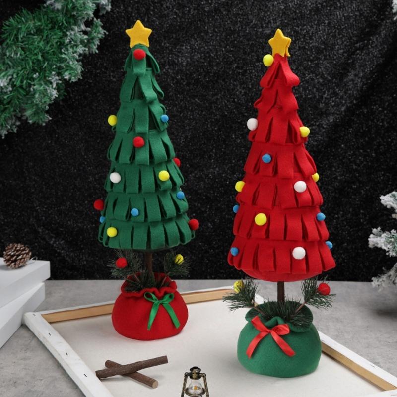 Artificial Christmas Tree Ornaments With Base Tabletop Christmas Tree for Holiday Party Home Farmhouse Decoration