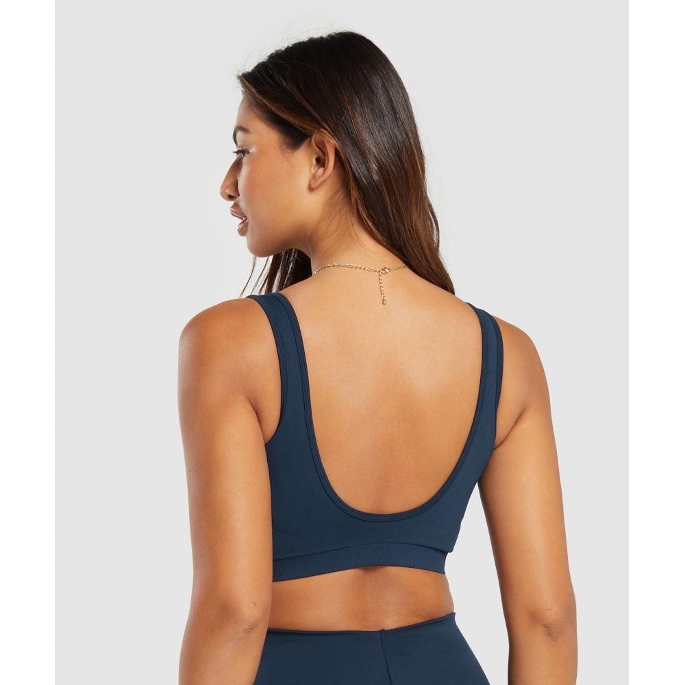 Gymshark Každodenní bezešvá sportovní podprsenka Navy B8a4t Ub9p