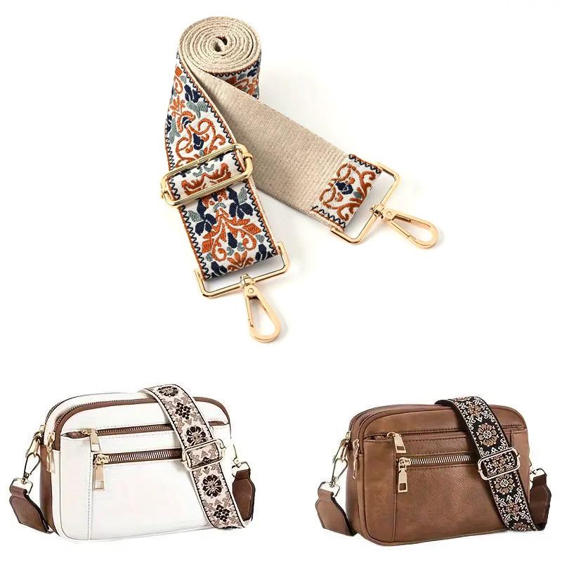 Nastavitelný Barevný Plátěný Popruh na Tašku - Široký, Protiskluzový Náhradní Crossbody Popruh pro Dámské Tašky