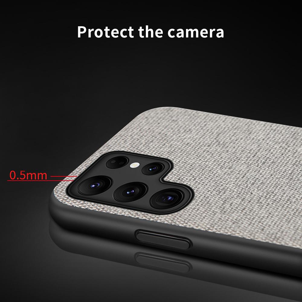 Fabric Canvas Phone Case for Samsung Galaxy S21 S22 S23 Ultra S23 Plus A54 A55 5G 360 Full Protective Back Cover