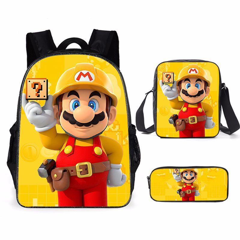 Cartoon Backpack, Primary And Secondary School Students Three-Piece Set, School Bag, Backpack, Shoulder Bag, Pencil Case.