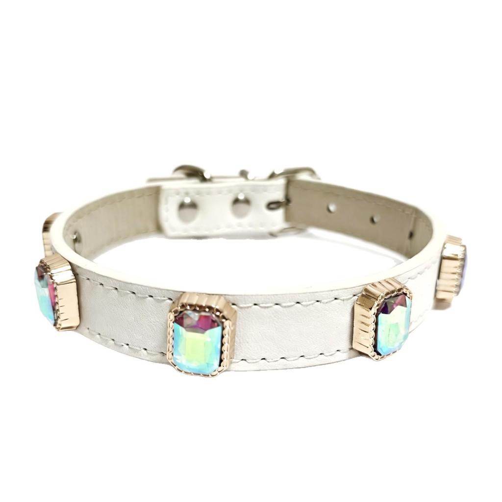 Rhinestone Pet Collar Set: High-End Leather Collar & Leash for Large Dogs