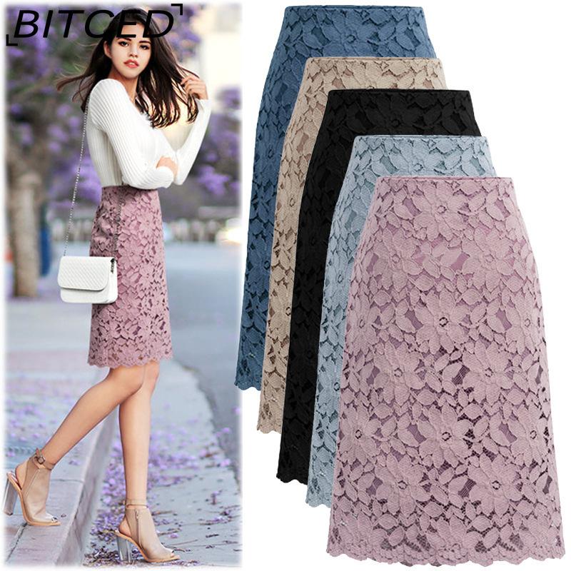 BITCED Women's Fashion Casual Solid Color Print Summer Spring Skirt