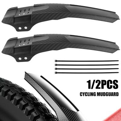 2PCS/1PC Front Rear Bicycle Mudguard MTB Bike Fender Mountain Bike Carbon Fiber Wheel Fenders Mudguard Cycling Parts