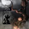 Klassisches Hexen-Silhouette Metall Gartenschild – Langlebiges Und Exquisites Handwerk Garten Eckschild