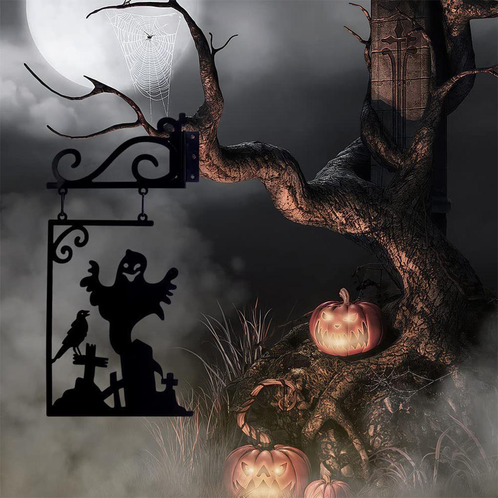 Klassisches Hexen-Silhouette Metall Gartenschild – Langlebiges Und Exquisites Handwerk Garten Eckschild