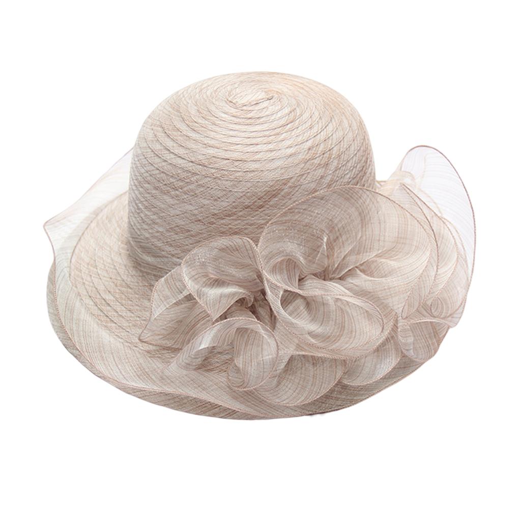 Women Fascinator Hat Church Fascinator Derby Hat for Women Church Hat Organza Tea Party Hat Wedding Bowler Hat Sun Hat