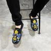 Fashion Cloth Shoes Embroidery Flower Social Guy Male Moccasin-Gommino Student Casual Shoes Fashion National Chinese Style 2024