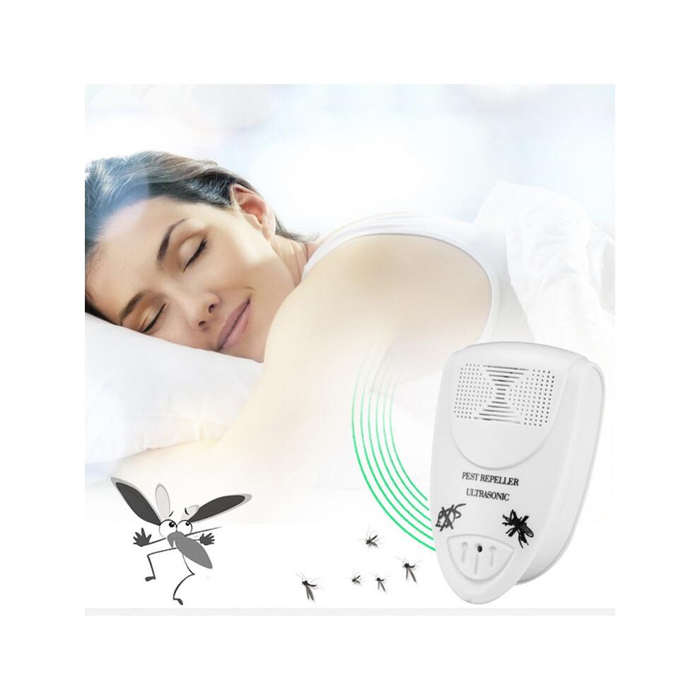 Répulsif électronique ultrasonique anti-rats, répulsif intelligent anti-insectes pour la maison, modèle : prise britannique (blanc)
