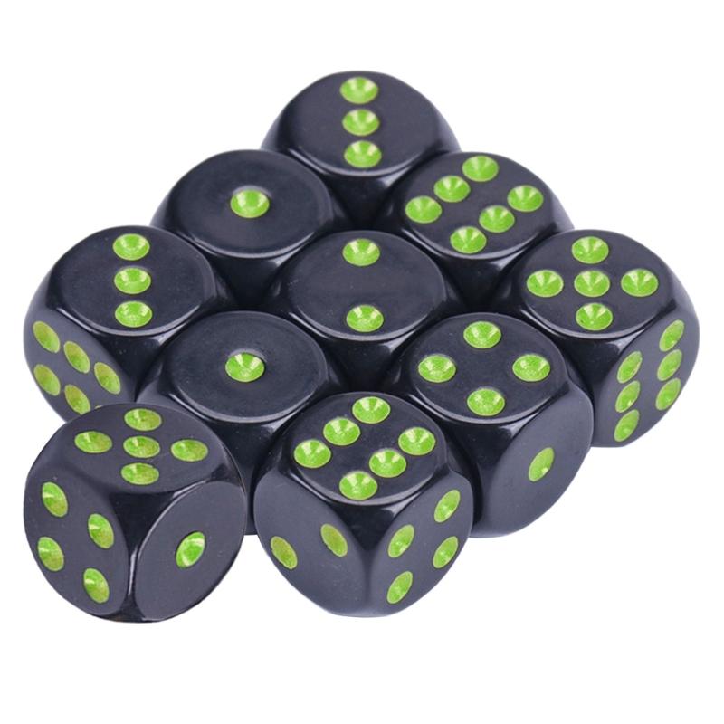 Acrylic 16mm Dices Colorful 6 Sided Dices Cubes with Dots Playings Square Block