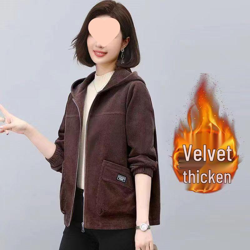 Women's Fleece Lined Hooded Coat – Autumn/Winter 2025, Fashionable Thick Western Style, Available In Petite & Plus Sizes